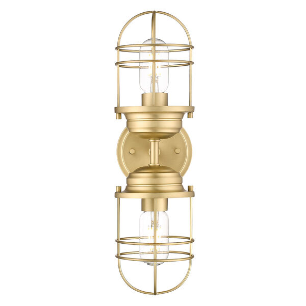 Seaport Brushed Champagne Bronze Two-Light Wall Sconce, image 4